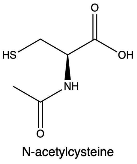 Chemical structure of N-acetylcysteine