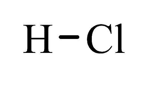 Chemical structure of hydrochloric acid